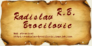 Radislav Broćilović vizit kartica